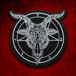 Parche de manga con velcro / termoadhesivo bordado Hell Satanic Goat