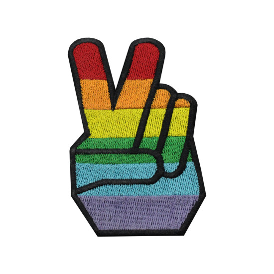 LGBT Pride Flag Hand Embroidered Iron-on / Velcro Sleeve Patch
