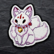Japanese Fox Kitsune Embroidered Iron-on / Velcro Sleeve Patch