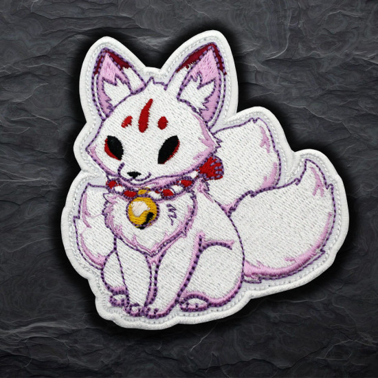 Patch thermocollant / velcro brodé japonais Fox Kitsune