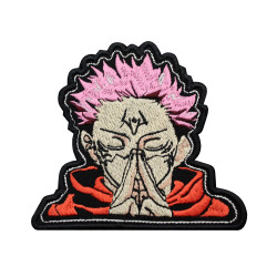 Parche de manga de velcro / termoadhesivo bordado Sukuna de Jujutsu Kaisen Ryomen