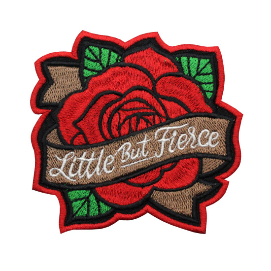 Patch thermocollant / velcro brodé à la rose Little but Fierce