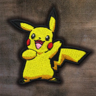 Anime Pokemon Pikachu Logo Embroidered Iron-on / Velcro Sleeve Patch