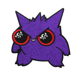 Anime Pokemon Gengar Logo bordado hierro-en / parche de manga de velcro