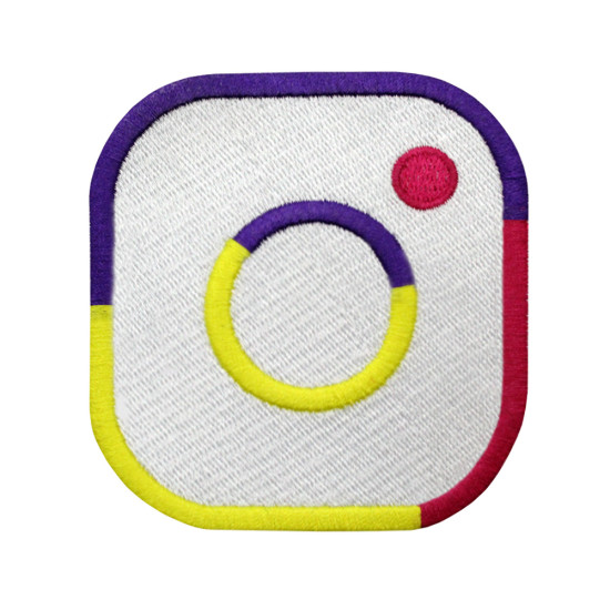 Réseau social Instagram Logo brodé thermocollant / patch à manches velcro