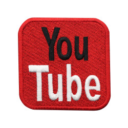 Patch thermocollant/velcro sur les manches avec logo YouTube brodé