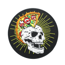 Parche termoadhesivo / con velcro bordado Skull Punk Iroquois en la manga