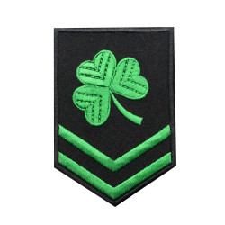 3-Leaf Clover Embroidered Iron-on / Velcro Sleeve Patch 