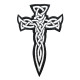 Parche de manga de velcro / termoadhesivo bordado con espada celta nudo