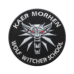 Wolf Witcher School Kaer Morgen brodé thermocollant / patch à manches velcro