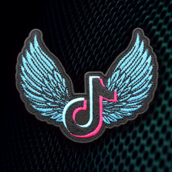 Réseau social TikTok Logo brodé thermocollant / patch velcro sur les manches