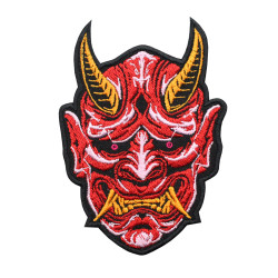 Japanese Demon Oni Embroidered Iron-on / Velcro Sleeve Patch 4