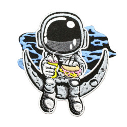 Mini Cosmonaut Cute Spaceman Embroidered Iron-on / Velcro Sleeve Patch 