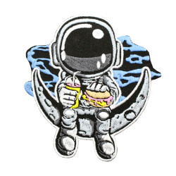 Parche de manga de velcro / termoadhesivo bordado con astronauta lindo mini cosmonauta