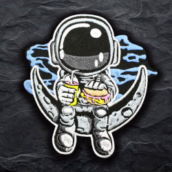 Mini Cosmonaut Cute Spaceman Embroidered Iron-on / Velcro Sleeve Patch 