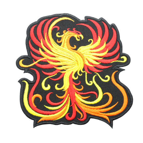 Parche de manga de velcro / termoadhesivo bordado de criatura legendaria de Phoenix Flame 2
