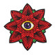 悪の花の目ハロウィン刺繡アイアンオン/ベルクロスリーブパッチ