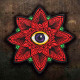 Evil Flower Eye Halloween Embroidered Iron-on / Velcro Sleeve Patch 