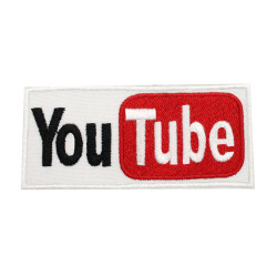 Toppa termoadesiva/velcro sulla manica con logo YouTube ricamato 2
