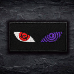 Sharingan and Rinnegan Naruto Embroidered Iron-on / Velcro Sleeve Patch 