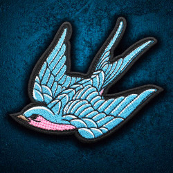 Patch thermocollant / velcro brodé mignon oiseau Martin