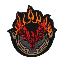 Parche de manga de velcro / termoadhesivo bordado de criatura legendaria de Phoenix Flame
