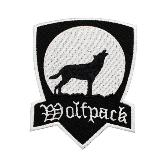 Parche de manga de velcro / termoadhesivo bordado con el emblema de Wolfpack 2