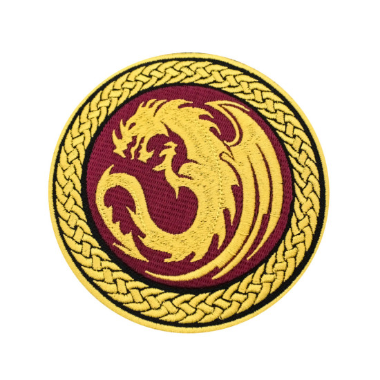 Dragon de tatouage celtique brodé thermocollant / patch à manches velcro