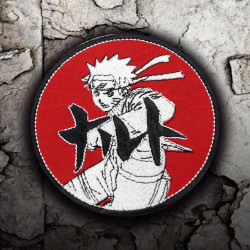 Naruto Uzumaki Anime besticktes Bügelbild / Ärmelaufnäher mit Klettverschluss
