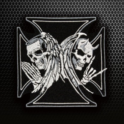 Skulls Angel and Devil Sleeve Embroidered Iron-on/Velcro Patch
