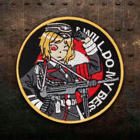 German Anime I will do my best Sleeve Embroidered Iron-on/Velcro Patch