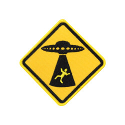 Patch thermocollant/velcro brodé pour zone d'activité des extraterrestres UFO