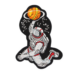 NBA Space Astronaut Handgemachter gestickter Aufbügel- / Klettaufnäher