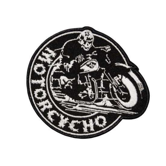 Motorcycho Biker Ärmel bestickt Bügelbild / Klett-Patch