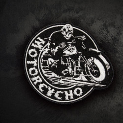 Patch thermocollant / velcro brodé sur les manches de motard Motorcycho