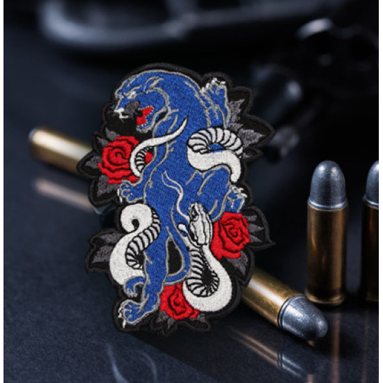 Roaring Rose Panther Patch Bestickter Stickaufnäher