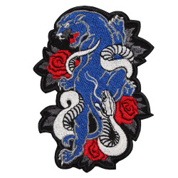 Roaring Rose Panther Patch Embroidered Sleeve Patch