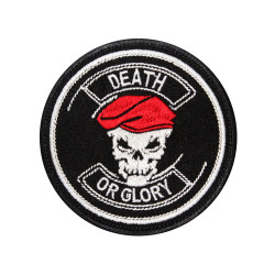Red Beret Skull Death or Glory Embroidered Airsoft Patch
