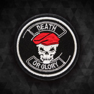 Red Beret Skull Death or Glory gestickter Airsoft-Patch