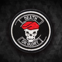 Red Beret Skull Death or Glory Embroidered Airsoft Patch