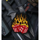 Parche de manga de velcro / termoadhesivo bordado a mano de cubos de juego de llamas