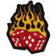 Parche de manga de velcro / termoadhesivo bordado a mano de cubos de juego de llamas