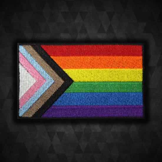 LGBTQ-Flaggen-Ärmel handgemachter bestickter Bügel- / Klett-Aufnäher