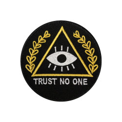 Massonic Eye Trust No One Embroidered Iron-on / Velcro Patch