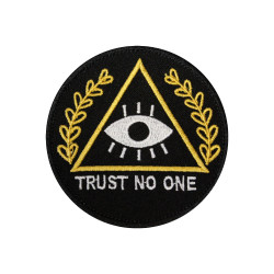 Massonic Eye Trust No One Patch termoadesiva/velcro ricamata