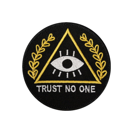 Massonic Eye Trust No One Embroidered Iron-on / Velcro Patch