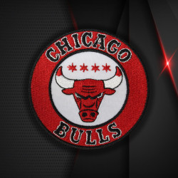 Patch thermocollant/velcro brodé par équipe NBA Chicago Bulls