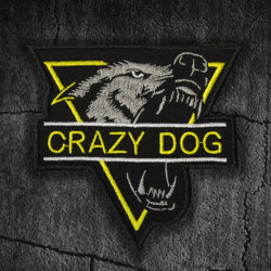 Crazy Dog Logo Sew-on/Iron-on Embroidered Patch