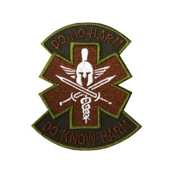Emblema di Spartans Airsoft Do Know Harm toppa ricamata termoadesiva/velcro
