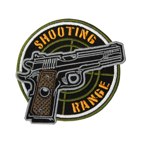 Parche termoadhesivo / velcro bordado con pistola Airsoft Shooting Range